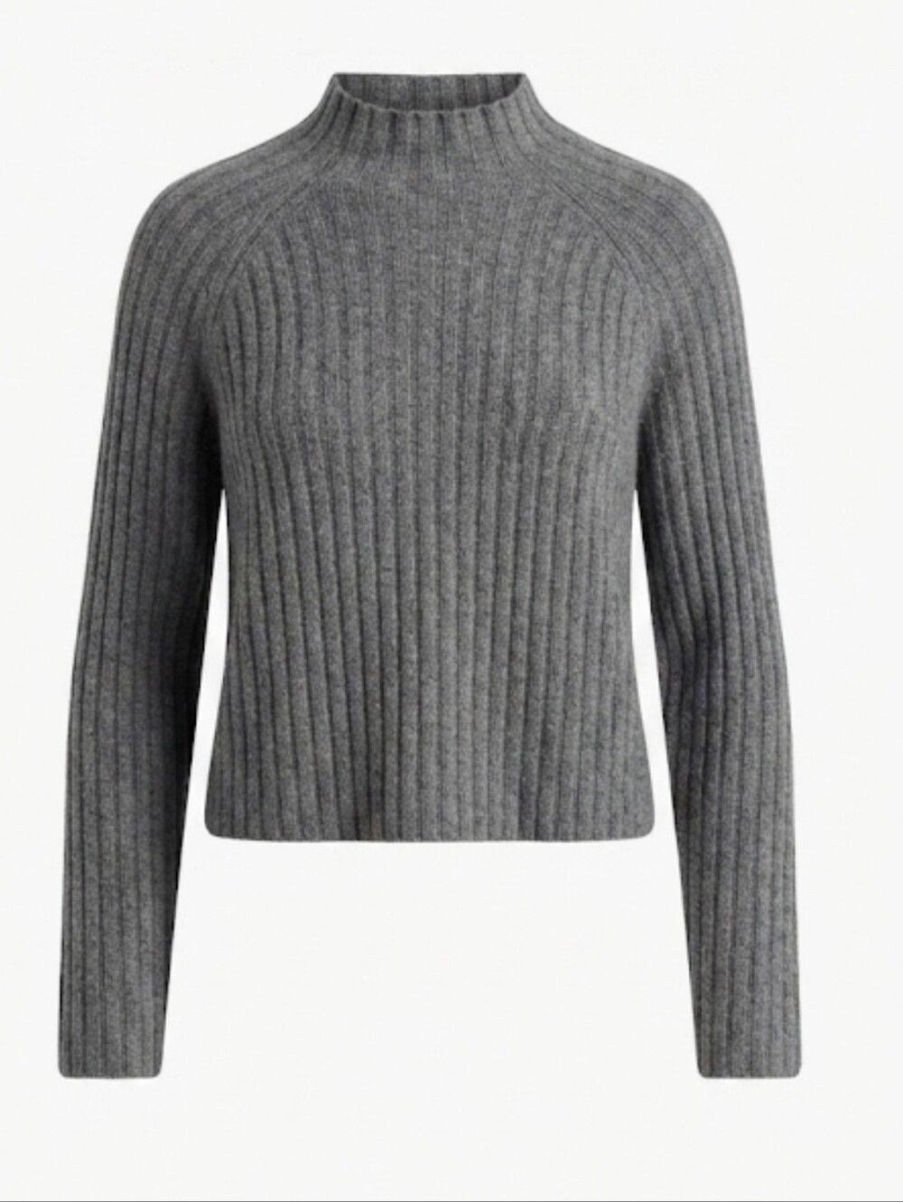 Everlane Funnel-Neck Cropped Sweater in Wool Cashmere Gray Size XXL - Picture 4 of 14